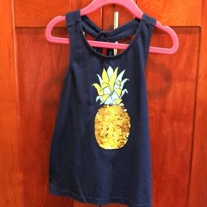 GAP girls halter pineapple sequin shirt size xs 4/5